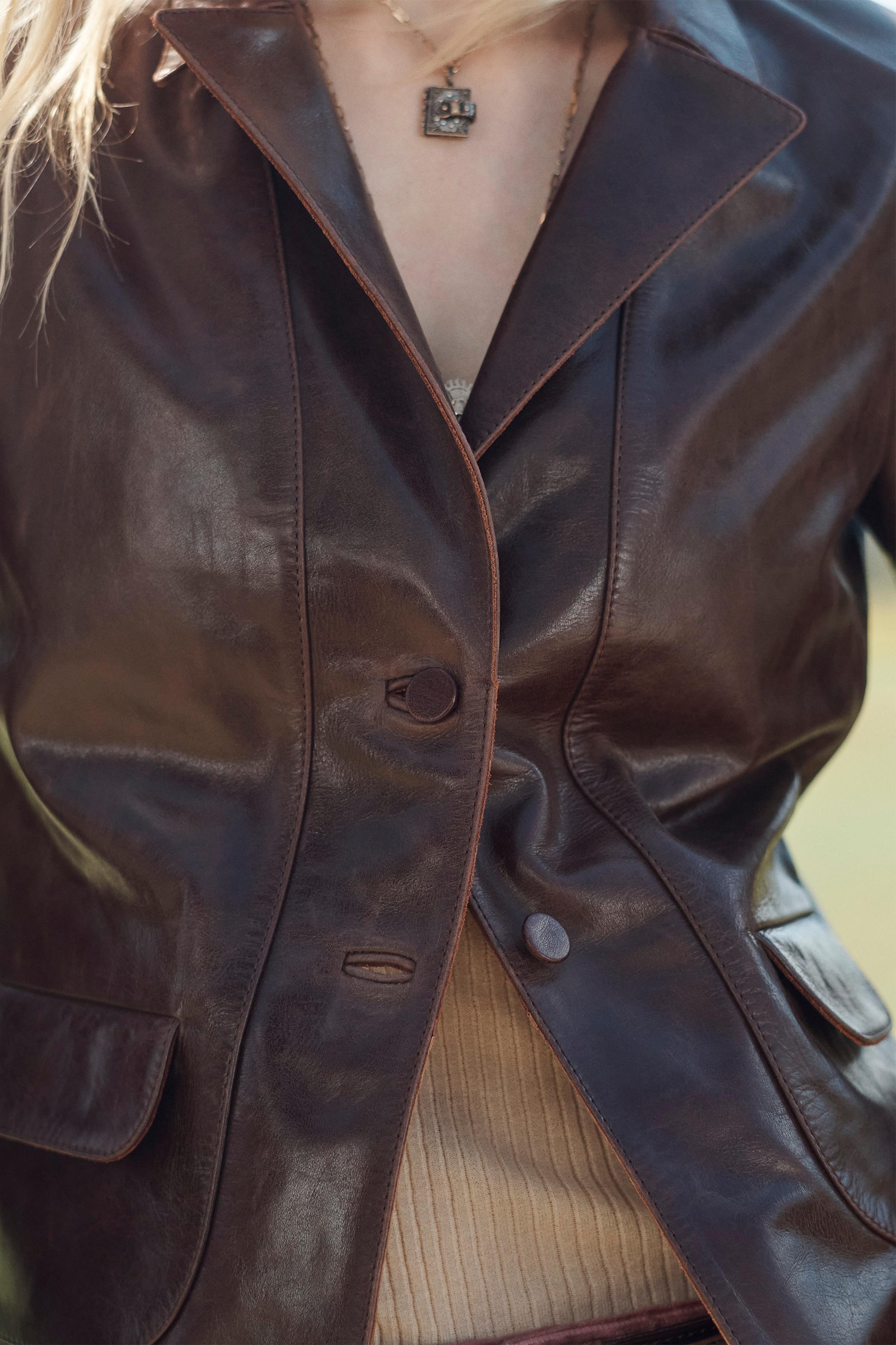 LIMITED EDITION 100% LEATHER CROPPED BLAZER